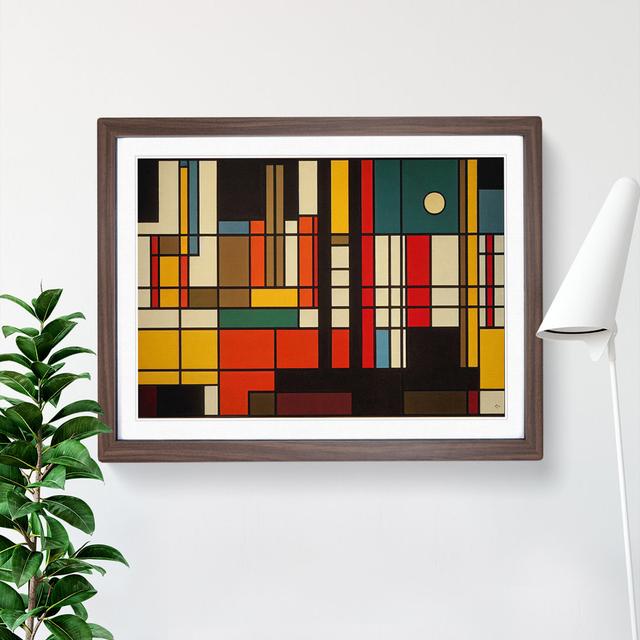 Bauhaus Modern Abstract - Picture Frame Graphic Art Metro Lane Size: 34cm H x 46cm W x 2cm D, Frame Colour: Walnut on Productcaster.