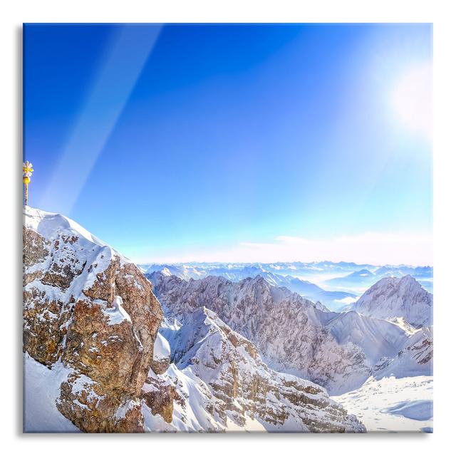 Zugspitze in the Sunlight - Unframed Photograph on Glass Alpen Home Size: 80cm H x 80cm W x 0.4cm D on Productcaster.