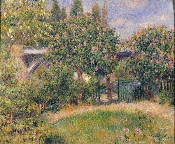 Railway Bridge at Chatou, 1881 by Pierre-Auguste Renoir - Art Print on Paper Lily Manor Size: 70cm H x 100cm W x 0.2cm D on Productcaster.