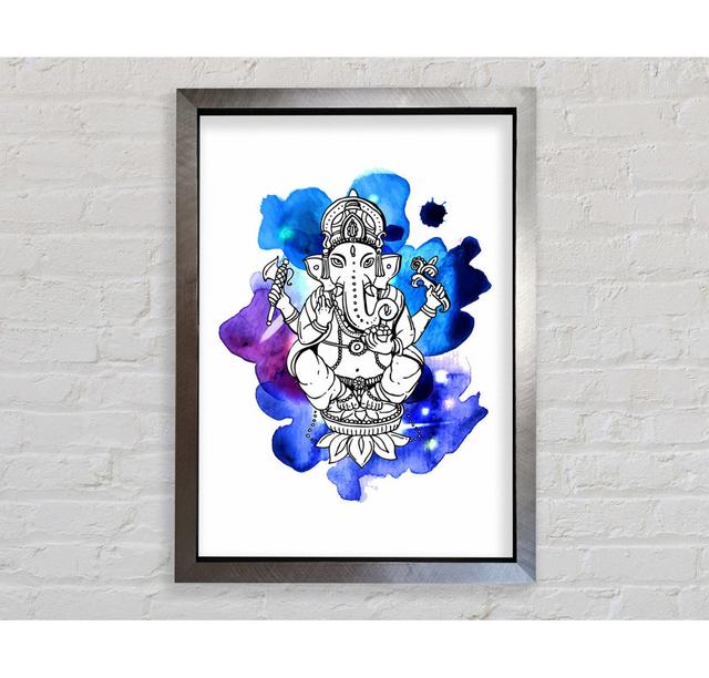 Hindu God Ganesha 5 - Print Latitude Vive Size: 84.1cm H x 118.9cm W x 3.4cm D, Format: Ventura Silver Framed Paper on Productcaster.