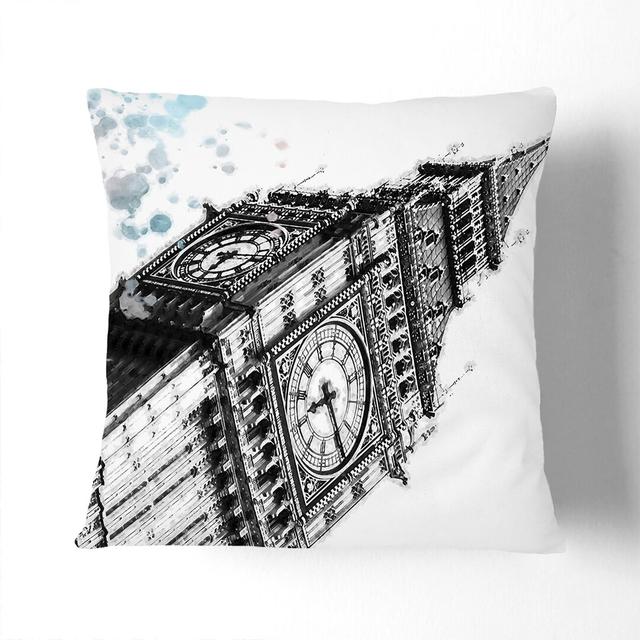 Big Ben in London in Abstract Cushion with Filling East Urban Home Size: 55 x 55 cm, Backing Colour: Stone on Productcaster.