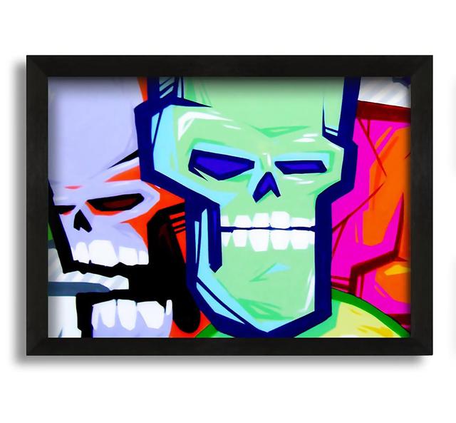 Skull Heads - Picture Frame Painting on Canvas The Seasonal Aisle Size: 60cm H x 84cm W x 10cm D on Productcaster.