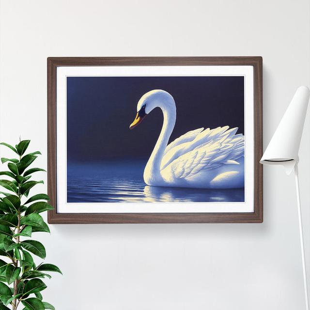 Ravishing Swan - Single Picture Frame Print 17 Stories Size: 25cm H x 34cm W x 2cm D, Frame Colour: Walnut Framed on Productcaster.