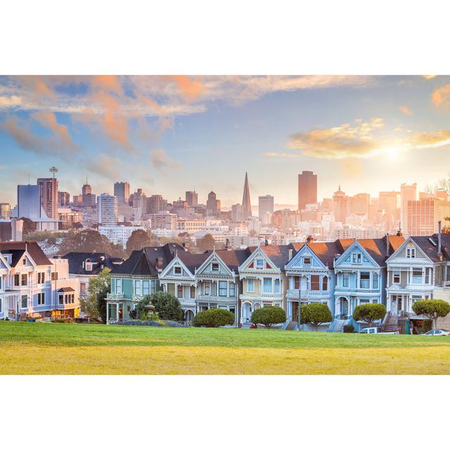 San Francisco At Alamo Square - Wrapped Canvas Print 17 Stories Size: 61cm H x 91cm W on Productcaster.