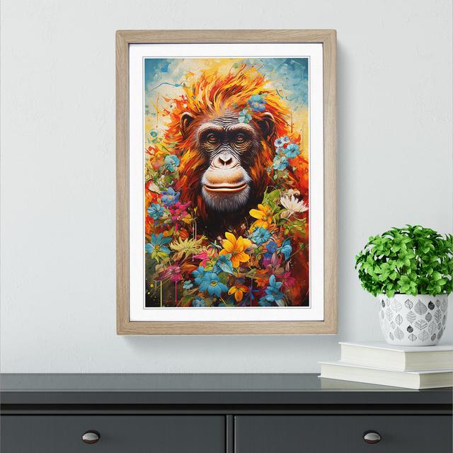 Orangutan Modern - Single Picture Frame Print on Wood Alpen Home Frame Colour: Oak , Size: 64cm H x 46cm W x 2cm D on Productcaster.