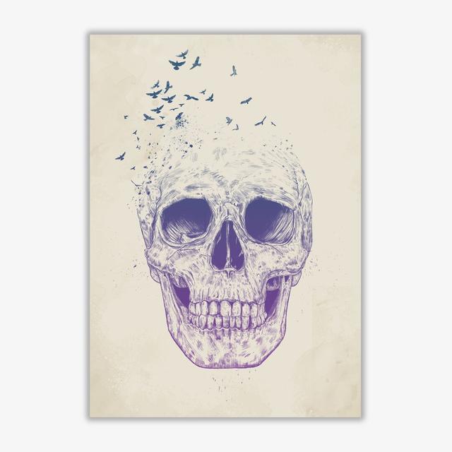 Let Them Fly Skull II by Mercedes Lopes Charro - Print East Urban Home Frame Options: No Frame, Size: 59.4 cm H x 42 cm W x 1 cm D on Productcaster.