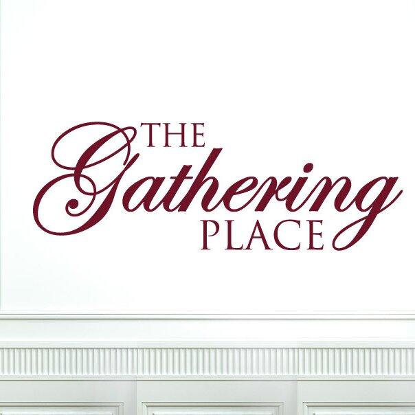 The Gathering Place Wall Sticker 17 Stories Size: Medium, Colour: Grey on Productcaster.