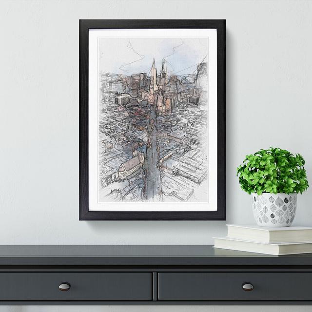 Downtown San Francisco - Picture Frame Painting Print East Urban Home Size: 63cm H x 45cm W x 2cm D, Format: Black Framed on Productcaster.