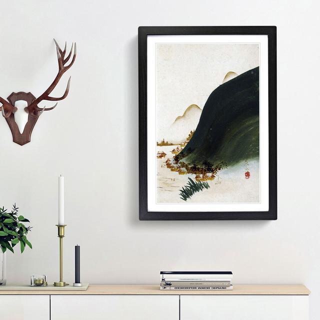 Mountains and Houses by Shibata Zeshin - Picture Frame Painting Print East Urban Home Frame Option: Black Framed, Size: 65cm H x 48cm W x 2cm D on Productcaster.