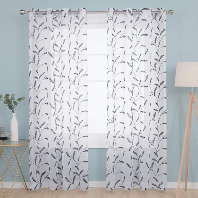 Leary Polyester Light Filtering Grommet / Eyelet Curtain Pair Lark Manor Curtain Colour: Navy Blue, Panel Size: 55cm Width x180cm Drop on Productcaster.