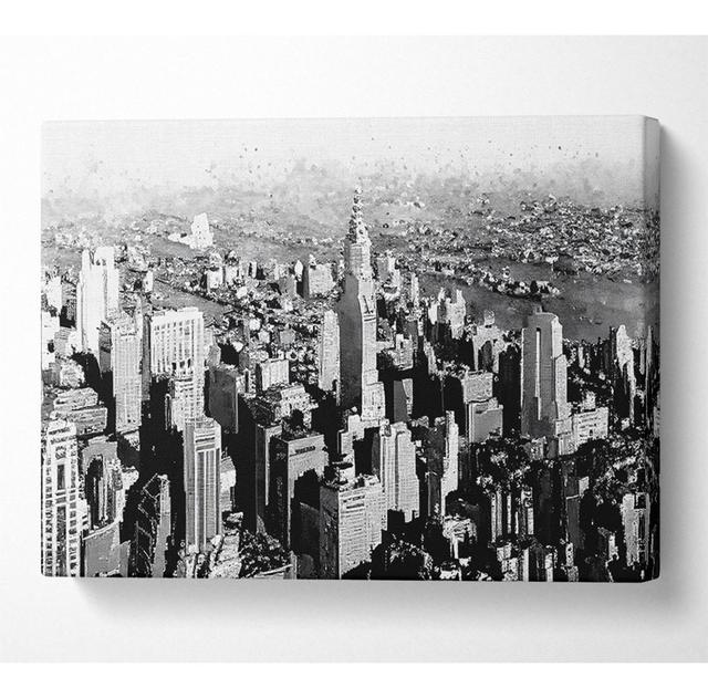 New York Retro B N W - Print 17 Stories Size: 50.8cm H x 81.3cm W x 10cm D on Productcaster.