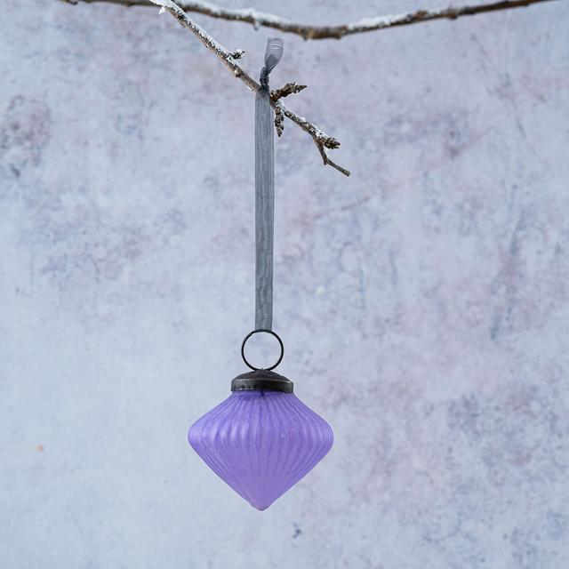 Frosted Glass Finial Ornament (Set of 3) The Seasonal Aisle Colour: Lavender on Productcaster.