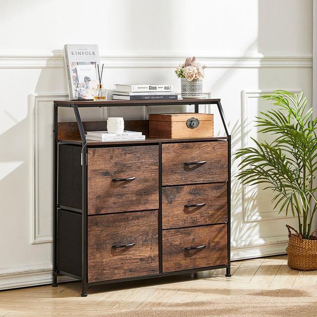 Karyn Steel 5 - Drawer Rectangle Accent Chest Borough Wharf on Productcaster.