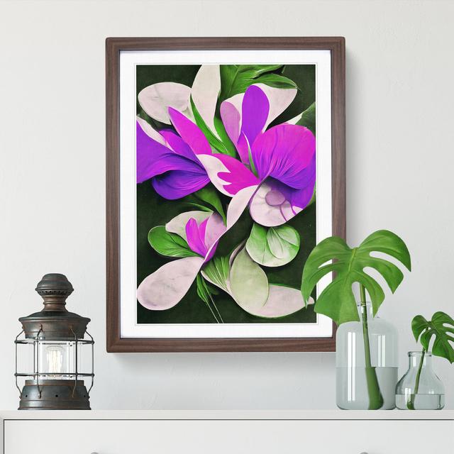 Flowers Abstract No.5 - Single Picture Frame Print Marlow Home Co. Frame Colour: Walnut, Size: 34cm H x 25cm W on Productcaster.