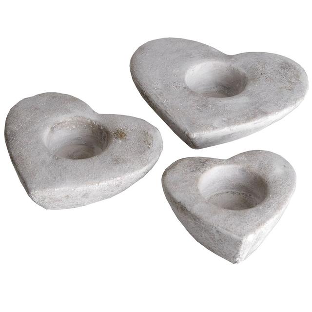 3 Piece Stone Tealight Set Brambly Cottage on Productcaster.