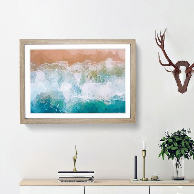 Beach Waves in Australia in Abstract - Picture Frame Graphic Art Print on MDF East Urban Home Size: 36cm H x 48cm W x 2cm D, Frame Option: Oak Framed on Productcaster.