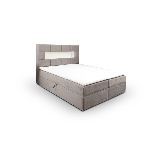 Boxspringbett "Sola" mit Stauraum Meble Green Farbe: Beige, Größe: 200 × 200 cm on Productcaster.