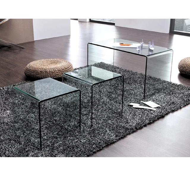 Herta 3 Piece Coffee Table Set Metro Lane Colour: Clear on Productcaster.