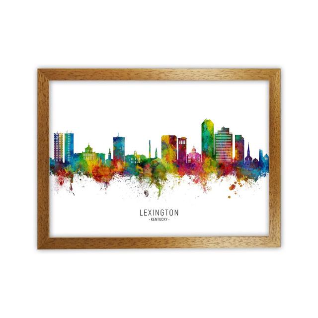 Lexington Kentucky Skyline by Michael Tompsett - Graphic Art Ebern Designs Size: 46cm H x 63cm W x 3cm D, Format: Oak Framed on Productcaster.