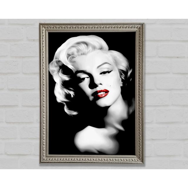 Marilyn Monroe Red Lips Portrait - Single Picture Frame Art Prints Bright Star Size: 42cm H x 29.7cm W on Productcaster.