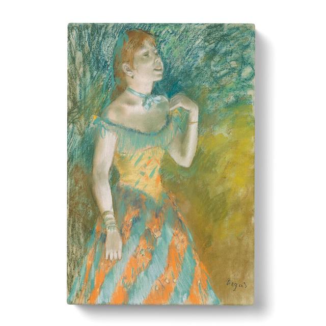 The Singer in Green by Edgar Degas - Wrapped Canvas Painting East Urban Home Size: 76cm H x 50cm W x 3cm D on Productcaster.