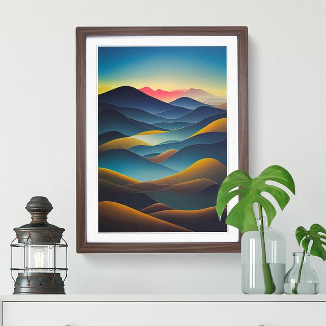 Landscape Abstract Mountain s No.3 - Picture Frame Graphic Art Alpen Home Size: 46cm H x 34cm W, Frame Colour: Brown on Productcaster.