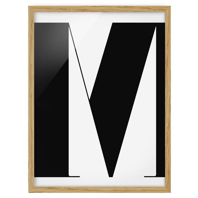 Antiqua Letter M - Picture Frame Graphic Art Ebern Designs Frame Option: Brown Framed, Size: 100cm H x 70cm W x 2cm D on Productcaster.