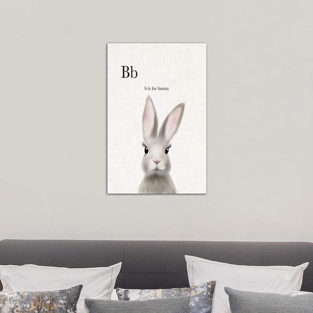 Woodland Bunny Linen by Leah Straatsma - Wrapped Canvas Graphic Art Print Happy Larry Size: 66.04cm H x 45.72cm W x 3.81cm D on Productcaster.