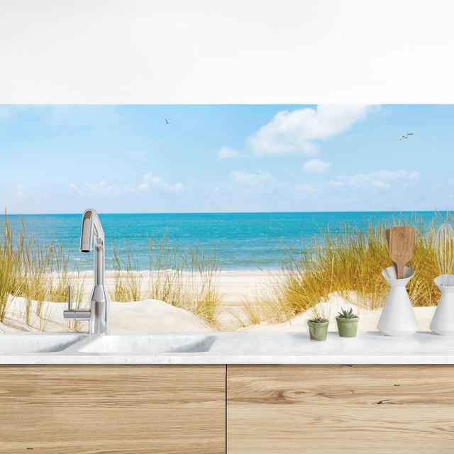 Jaydon Beach On The North Sea 50 x 175cm PVC Tile in Blue/Green/Sand Highland Dunes on Productcaster.