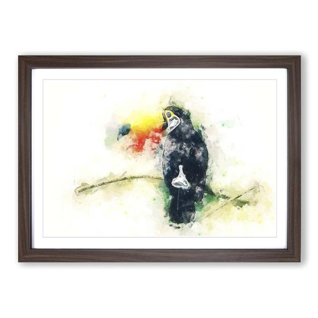 Toucan Bird in Abstract - Picture Frame Painting Print East Urban Home Frame Option: Walnut, Size: 35cm H x 50cm W x 2cm D on Productcaster.