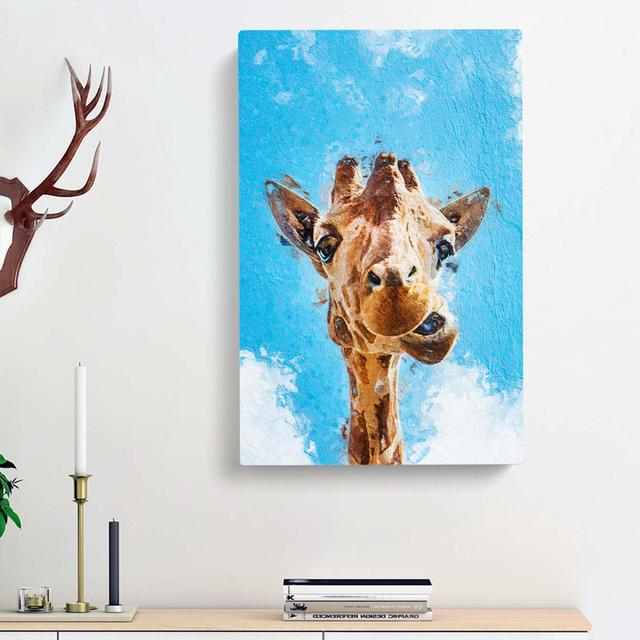 Chewing Giraffe - Wrapped Canvas Painting Print East Urban Home Size: 50cm H x 35cm W x 3cm D on Productcaster.