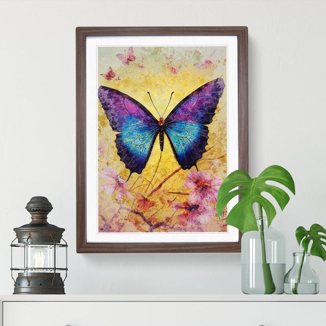 Butterfly in Watercolour No.1 - Picture Frame Painting Brambly Cottage Frame Colour: Walnut, Size: 34cm H x 25cm W x 2cm D on Productcaster.