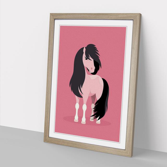 Pony Minimalism - Print Zoomie Kids Format: Oak Framed, Size: 34cm H x 25cm W x 2cm D on Productcaster.