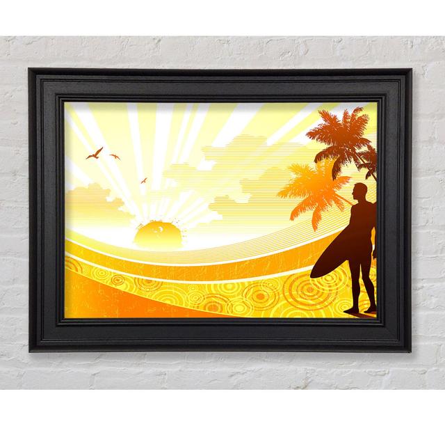 Sunshine Surfer Framed Print Highland Dunes Size: 59.7cm H x 84.1cm W on Productcaster.