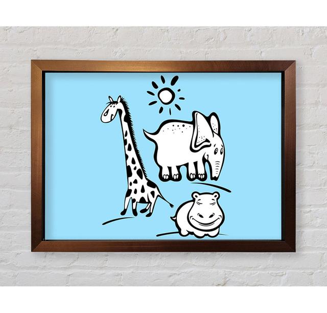 Single Picture Frame Art Prints Zoomie Kids Size: 84.1cm H x 118.1cm W, Colour: Baby Blue on Productcaster.