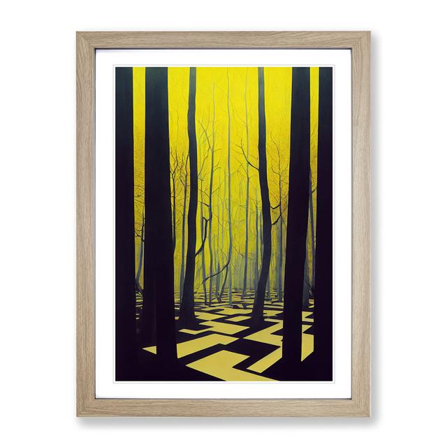 Zig Zag Forest No.2 - Picture Frame Graphic Art Alpen Home Size: 34cm H x 25cm W, Frame Colour: Oak Framed on Productcaster.