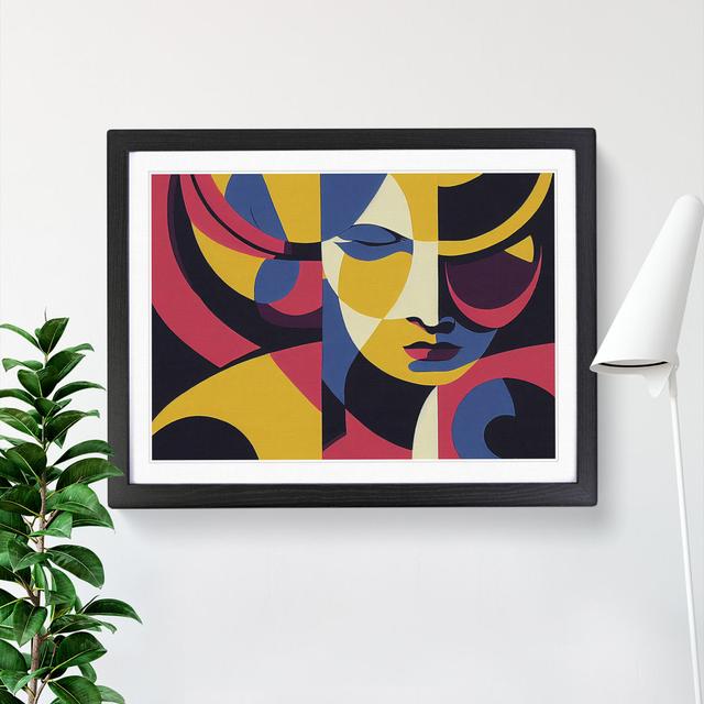 Abstract Woman in Colour Vol.2 - Picture Frame Graphic Art Marlow Home Co. Size: 25cm H x 34cm W x 2cm D, Frame Colour: Black on Productcaster.