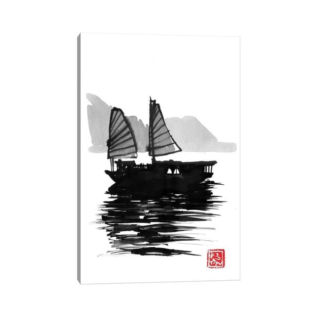 Along Bay Boat by Péchane - Print on Canvas Bloomsbury Market Format: Wrapped Canvas, Size: 30.48cm H x 20.32cm W x 1.91cm D on Productcaster.