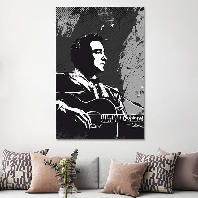 Johnny Cash Bw Art - Wrapped Canvas Art Prints - Wrapped Canvas Gallery-Wrapped Canvas Giclée Brayden Studio Size: 152.4cm H x 101.6cm W on Productcaster.