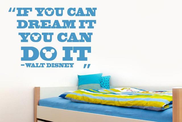 Walt Disney "If You Can Dream It You Can Do It" Wall Sticker 17 Stories Size: Medium, Colour: Grey on Productcaster.