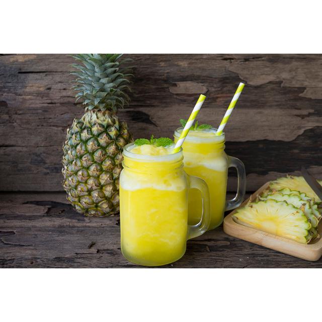 Pineapple Smoothies by Amguy - Wrapped Canvas Photograph Bay Isle Home Size: 20cm H x 30cm W x 3.8cm D on Productcaster.