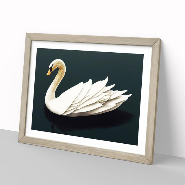 Inspirational Swan - Picture Frame Graphic Art 17 Stories Size: 25cm H x 34cm W x 2cm D, Frame Colour: Oak on Productcaster.