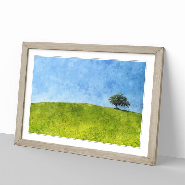 Tree upon a Hill - Picture Frame Graphic Art East Urban Home Frame Option: Oak, Size: 48cm H x 65cm W x 2cm D on Productcaster.