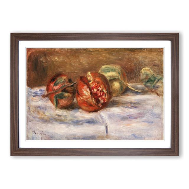 Pomegranates by Pierre-Auguste Renoir - Picture Frame Painting East Urban Home Size: 36cm H x 48cm W x 2cm D, Frame Option: Walnut Framed on Productcaster.