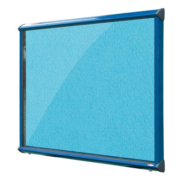 Exterior Wall Mounted Bulletin Board Symple Stuff Size: 75cm H x 53.7cm W, Frame Finish: Blue, Colour: Cyan on Productcaster.