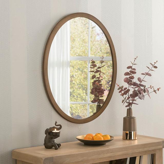 Maureen Wood Flat Wall Mirror Zipcode Design Finish: Bronze, Size: 54.5cm H x 44.5cm W on Productcaster.