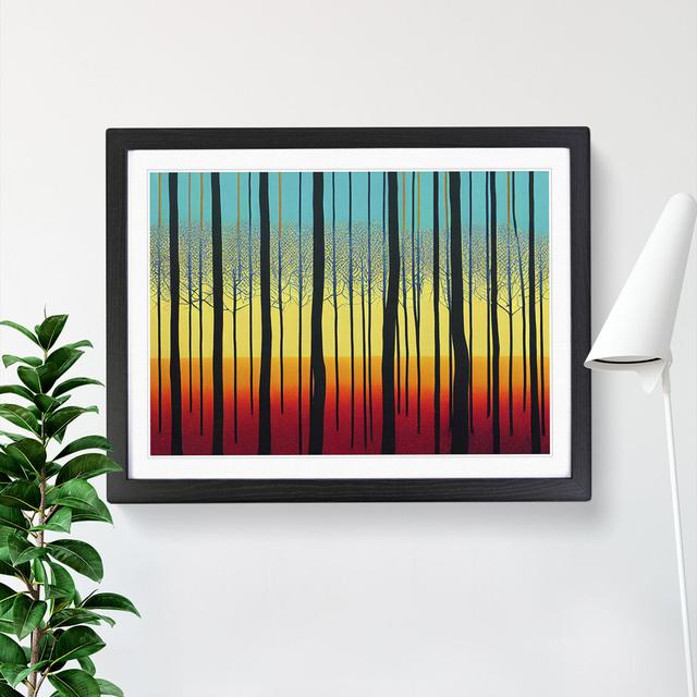 Summer Forest Abstract Vol.1 - Single Picture Frame Print Marlow Home Co. Size: 25cm H x 34cm W x 2cm D, Frame Colour: Black Framed on Productcaster.