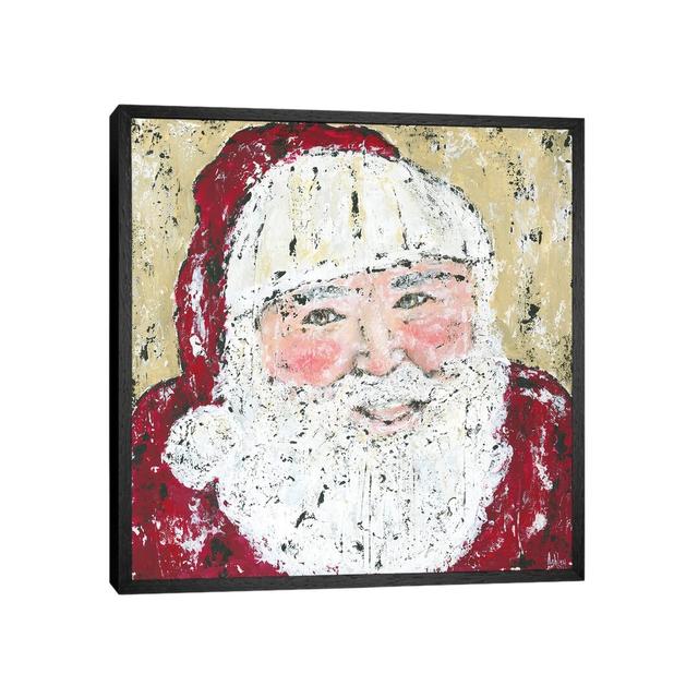 Jolly Santa by Ashley Bradley - Print on Canvas The Seasonal Aisle Size: 66.04cm H x 66.04cm W x 3.81cm D, Format: Black Framed on Productcaster.