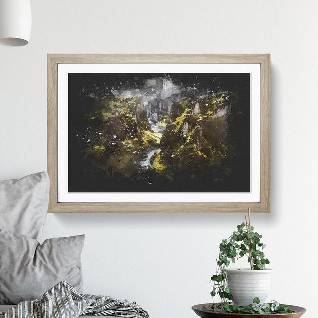 Tectonic Plates in Iceland - Picture Frame Painting East Urban Home Frame Option: Oak Framed, Size: 65cm H x 90cm W x 2cm D on Productcaster.