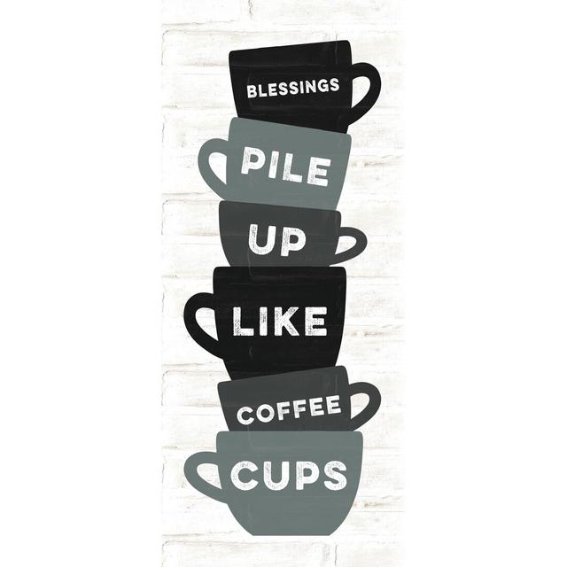 Blessing Coffee Cups - Wrapped Canvas Painting Print Happy Larry Size: 46cm H x 30cm W x 3.8cm D on Productcaster.